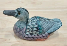Vintage Hand Carved Stone Art Deco Figurine Home Decor Duck Statue Sculpture