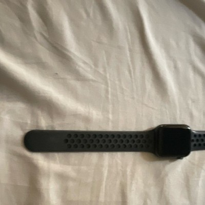 Apple Black Aluminum Smart Watch, Silicone Band, iOS Compatible
