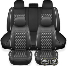 FOR TOYOTA RAV4 (2013-2019) - PREMIUM FAUX LEATHER WHITE FULL SEAT COVERS
