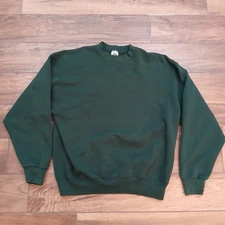 Vintage BVD Sweatshirt Mens Extra Large Green Crewneck Blank USA Made 90s