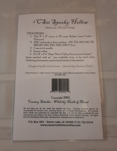 2009 Brenda Gervais Spooky Hollow Counted Cross Stitch Pattern CS21 Halloween - Picture 2 of 2
