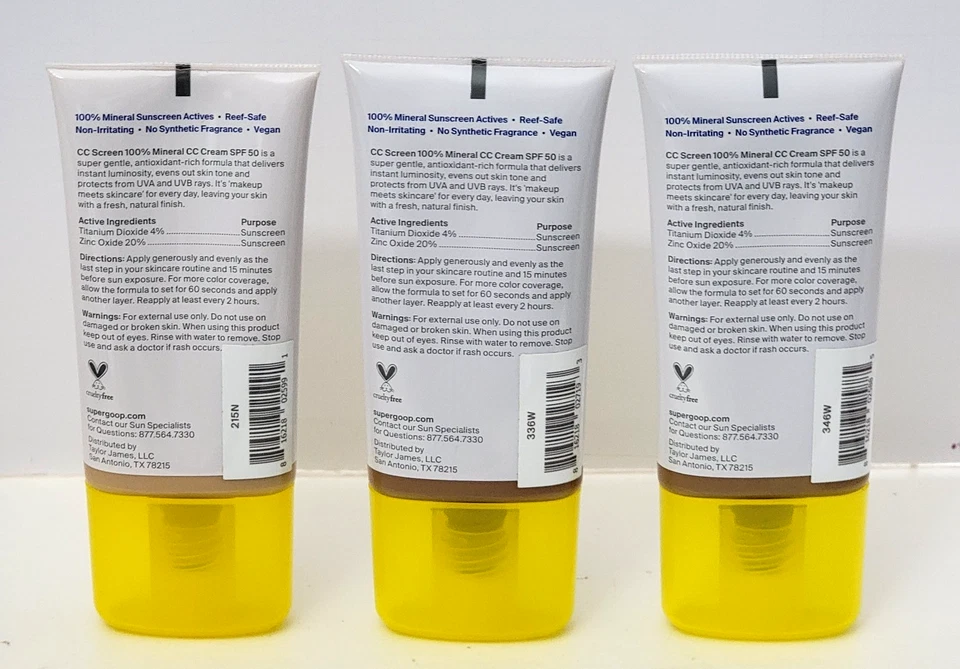 Supergoop! Crema CC SCREEN 100 % mineral CC 1,6 fl oz u/b ELIGE TU TONO Foto 2 de 2