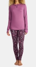 2 Piece Base Layer Set Size L Top Leggings Climate Right by Cuddl Duds Mauve