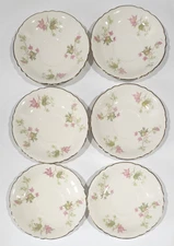 Vintage  Homer Laughlin Maple Leaf  Gold Trim Saucers Set of 6