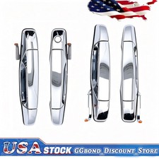4x Chrome Door Handles Leftright For 2007-2014 Gmc Yukon