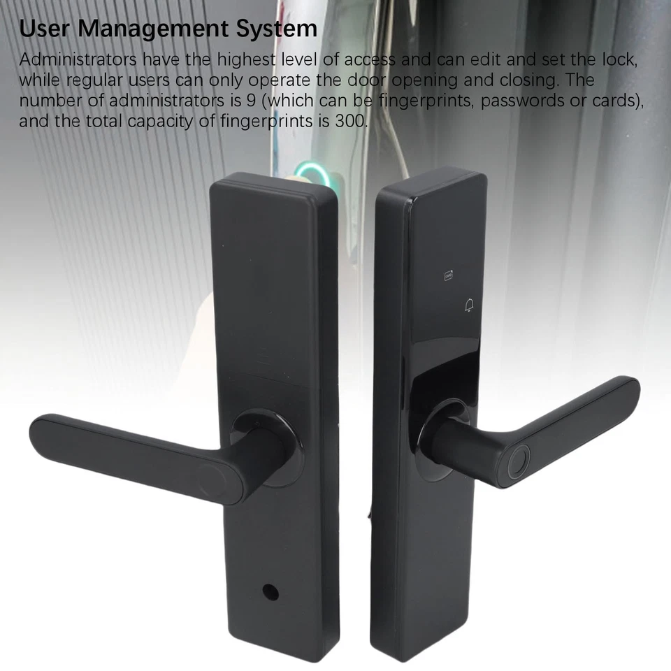 Keyless Entry Door Lock Biometric Fingerprint Recognition Wifi Door Handle Smart - image 3 of 4