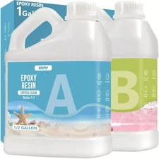 Epoxy Resin-1 Gallon, Crystal Clear Epoxy Resin Kit, No Yellowing No Bubble Art