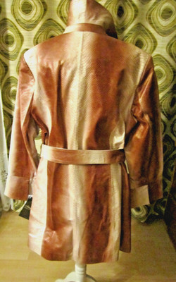 *US-Designer-Trenchcoat*Snakeskinprint-Rindnappa-terrabraun/natur-Gr.M-neu