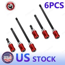 6Pcs Screwdriver EXTENSION Magnetic 1/4 Hex Quick Release Shank Holder Drill Bit