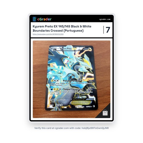 Black Kyurem EX 145/149 Boundaries Crossed Holo Pokemon Brazilian Card NM