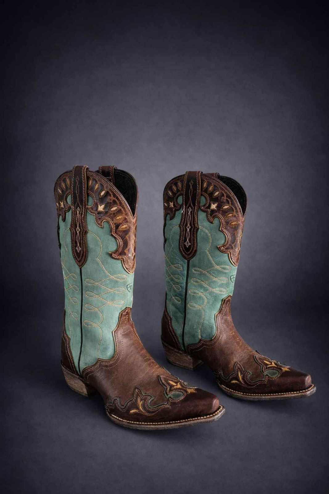 Ariat Women's Zealous Brown Teal Leather  Western Cowgirl Boots NEW 8B image 2