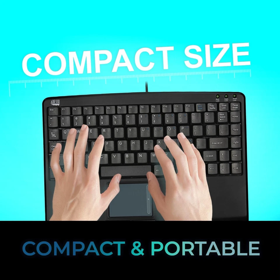 AKB-410UB - SlimTouch Mini USB Keyboard with Built-in Touchpad - Image 2 of 4