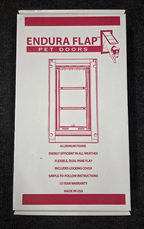 Puerta para mascotas Endura Flap grande blanca con montaje en puerta, nueva en caja Foto 2 de 4