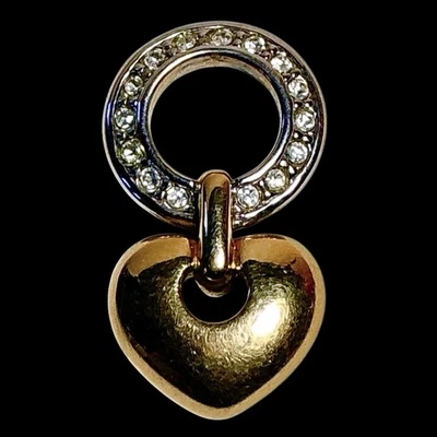 Superbe Pendentif Charm Agatha Paris Coeur Métal Doré et strass - - Photo 1/2