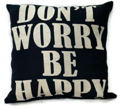 Kissenbezüge Do Not Worry Be Happy Positive Vibes Selbstliebe Geschenk Zuhause Zitat