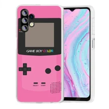 (Pink GameBoy)ShockProof TPU phone case cover(Clear)for Samsung Galaxy A32 5G