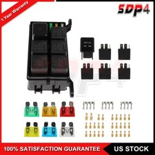 Waterproof 12 Slot Relay Fuse Box Holder Block Metallic Pins 6 Way 12V 40A Kit