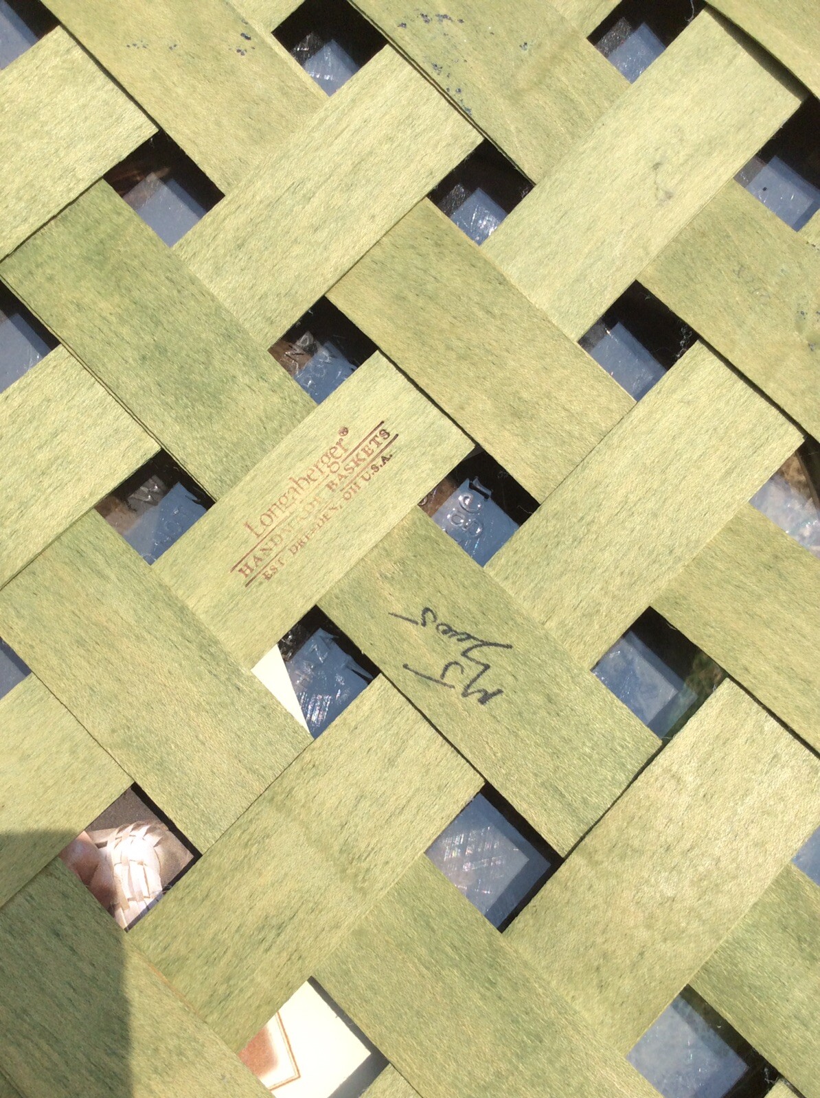 Longaberger Hostess Only Sage Green Large Bushel Basket Rare eBay