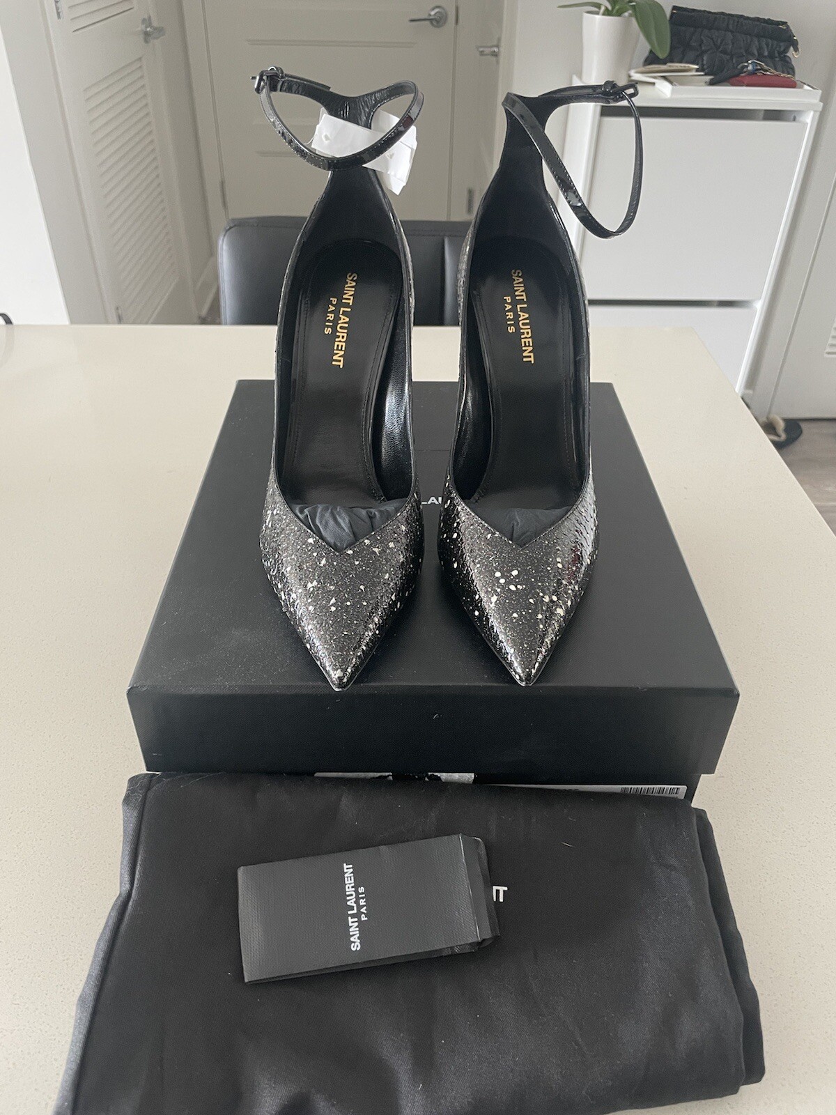 Nuove décolleté SAINT LAURENT in pelle di serpente Zoe taglia 36 $1195