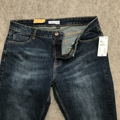 Kiabi Jeans Womens Size 40/30L (US 8) High Waist Straight Leg Comfort Flex NWT