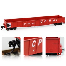 1 pieza/2 pieza escala HO 53 ft rojo CP carril lado bajo góndola vagones de ferrocarril