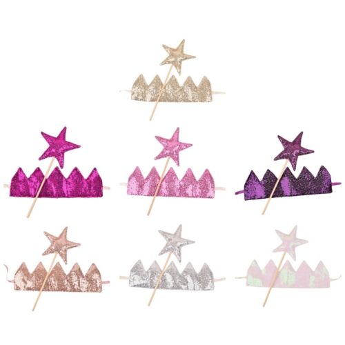 Baby Girl Glitter Crown Hairband Star Wand Set Photo Props for Showers Gif - Bild 1 von 15