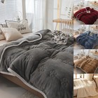 Flannel Quilted Blanket Autumn & Winter Warm Thick Blanket Bed Plush Blanket US