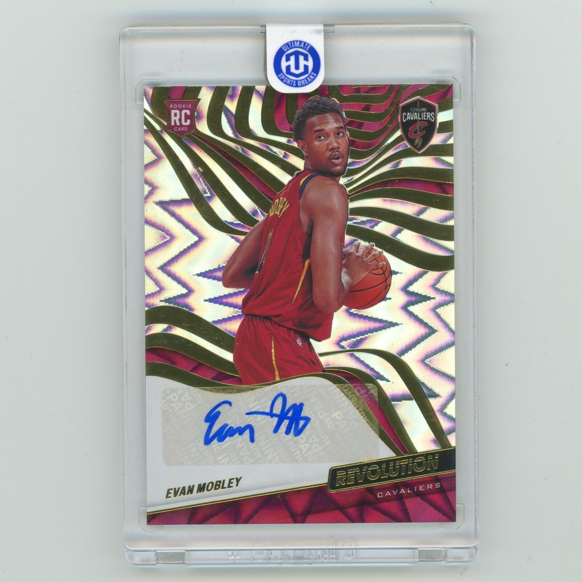 2021-22 Panini Revolution Evan Mobley Rookie Fractal Auto