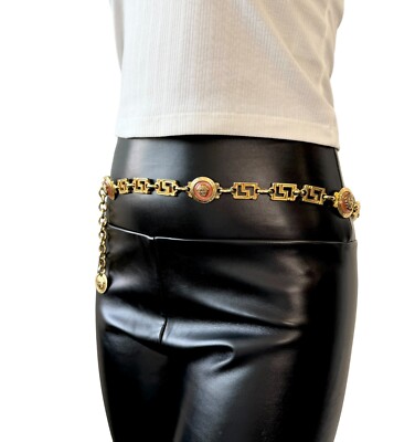 GIANNI VERSACE Italy 革 ベルト メデューサ vintage Authentic Gianni Versace Italy Medusa Leather vintage Belt