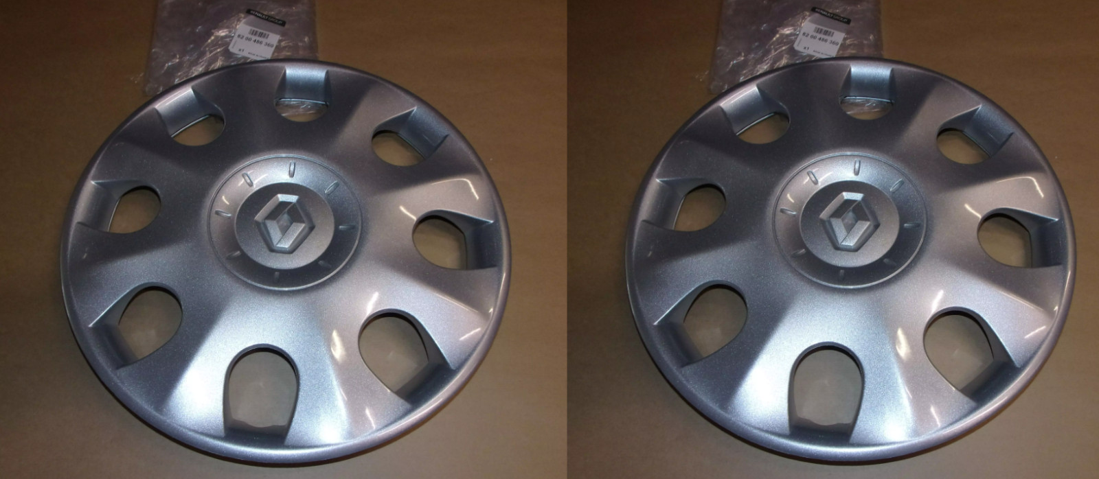 2 Enjoliveurs 15 Pouces d'Origine Renault pour Clio 3 et Modus Gris Argent
