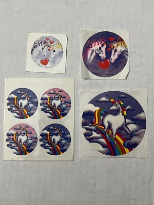 Vintage Lisa Frank Markie The Unicorn Stickers Lot Of 4
