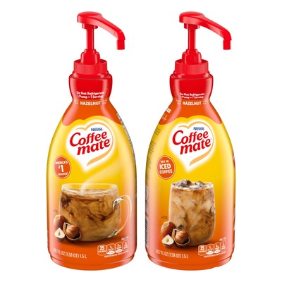 Nestle Coffee Creamer, Hazelnut, Concentrated Liquid Pump Bottle, Non Dairy, ...