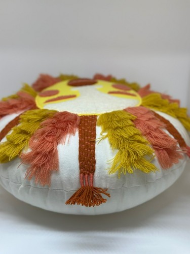 Opalhouse Jungalow Embroidered Boho Sun Throw Pillow 12" Fringed Tassels Decor - Picture 8 of 9