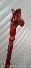 Designer Hand Craved Mother Merry Handle Wooden Style Walking Stick Shaft Cane