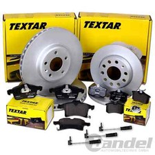 TEXTAR BREMSSCHEIBEN + BEL&Auml;GE VORNE + HINTEN f&uuml;r MERCEDES E-KLASSE W211 S211