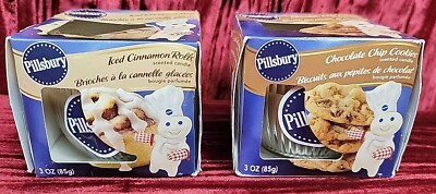 2x Pillsbury Scented Candles CANDLE Iced CINNAMON Rolls CHOCALATE