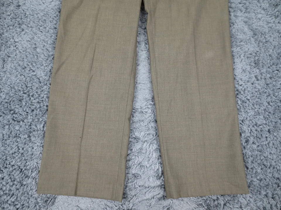 Pantalones Lands' End Para Hombre 37x34 Verde 100% Lana Vestido Ligero Frente Plano *Defectos Foto 2 de 4