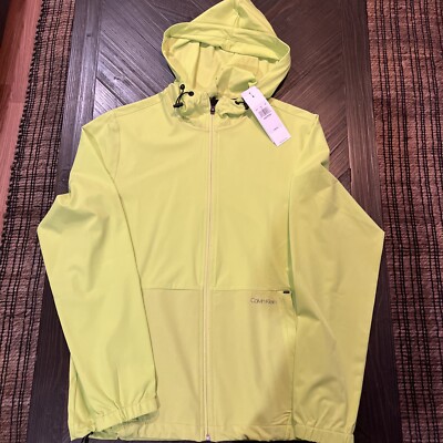 Calvin Klein active bright yellow water resistance stretch fall jacket size XS