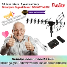 Outdoor HDTV Antenna for 2TVS Antenna 4K 360 Degree Rotation + Remote Control