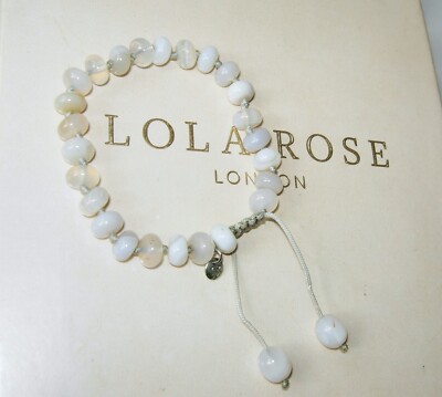 LOLA ROSE *SCHÖN* MONTANA ACHAT VERSTELLBARES ARMBAND WEISS + GRAU NIKKI & ME QVC