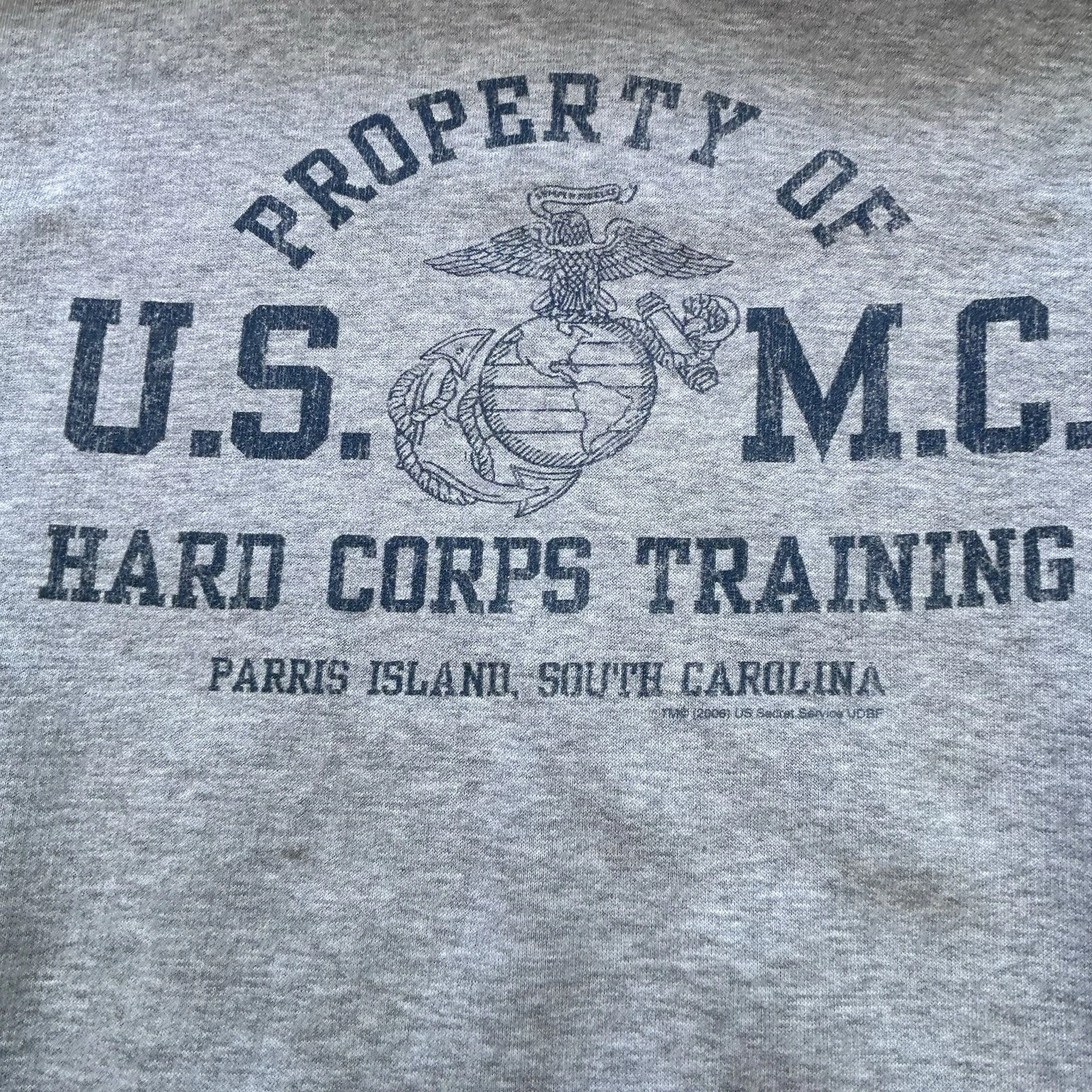 UNDERCOVER Felpa con cappuccio grafica grigia vintage Y2K United States Marine Corps taglia grande uomo