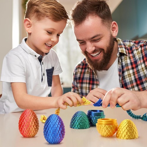 3D Printed Dragon Egg Set with Keychain - Whimsical Fidget Play for All Ages - Picture 8 of 8