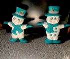 Beautiful Vintage Pair of Two Faced Porcelain Snowman Figures 8” — photo 2