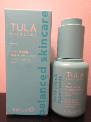 Tula Brightening Treatment Drops Triple Vitamin C Serum 1 oz FULL SIZE