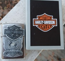 Harley Davidson Made In Usa Brushed Chrome Zippo Lighter (200hd.h284)