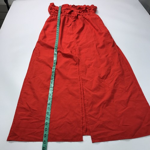 Essue Bright Red Ruffled Strapless Dress Medium UK 14 EUR 42 Elastic Waist - Picture 7 of 13