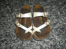 Birkenstock 37 Mayari Antique Lace Pearl White Sandal Slides US Size 6/6.5