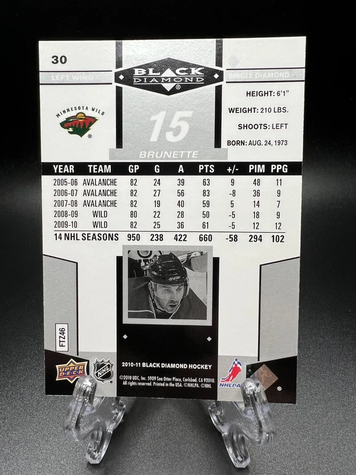 2010-11 Upper Deck Black Diamond - Andrew Brunette #30 - Image 2 of 2