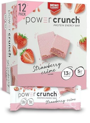 Power Crunch Protein Waffeln Riegel Erdbeer Creme 12er Box