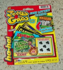 Fake Lottery Tickets - Fake Scratch-Off Tickets | Gag Gift • Prank | 5 Tickets